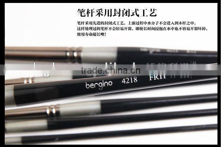 in stock BGN-4218 Bergino 1-12# professional raccoon hair brush artist for oil painting acrylic painting and gouache painting