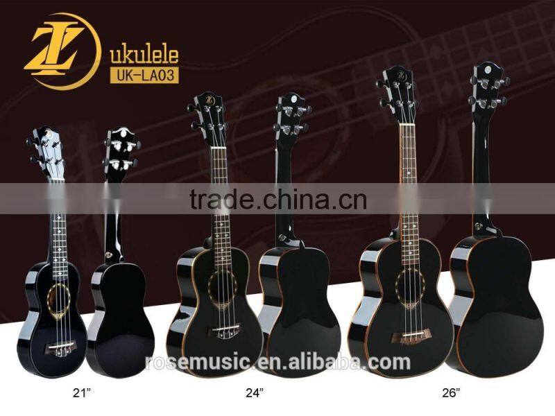 Solid spruce +sapele concert ukulele of high quality from China factory(UK-LA02-24)