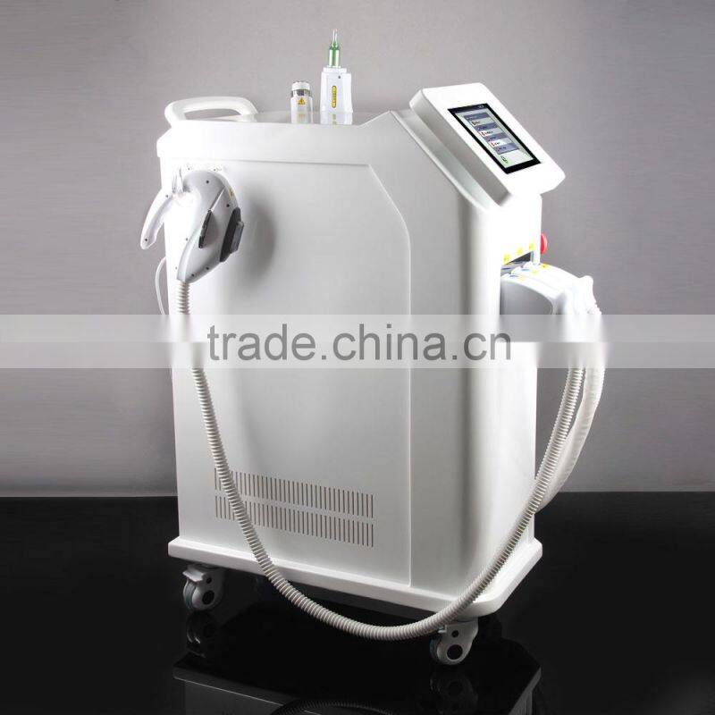 Professional 3in1 Q switch nd yag laser bipolar rf laser hair and tattoo removal