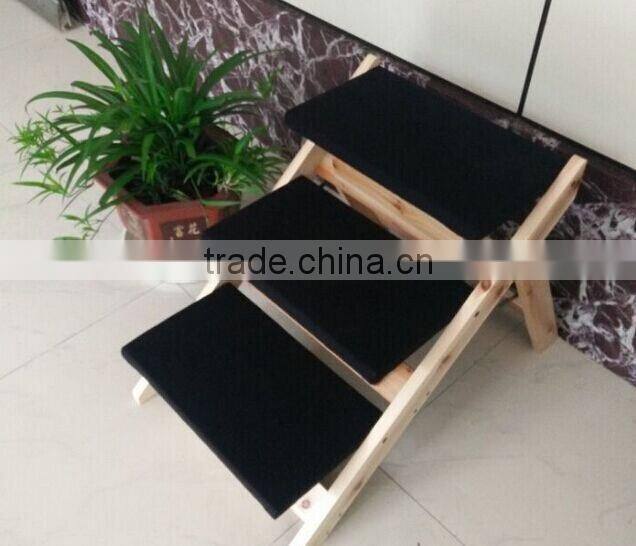 Wood Folding 3-step Dog Stairs and Ramp