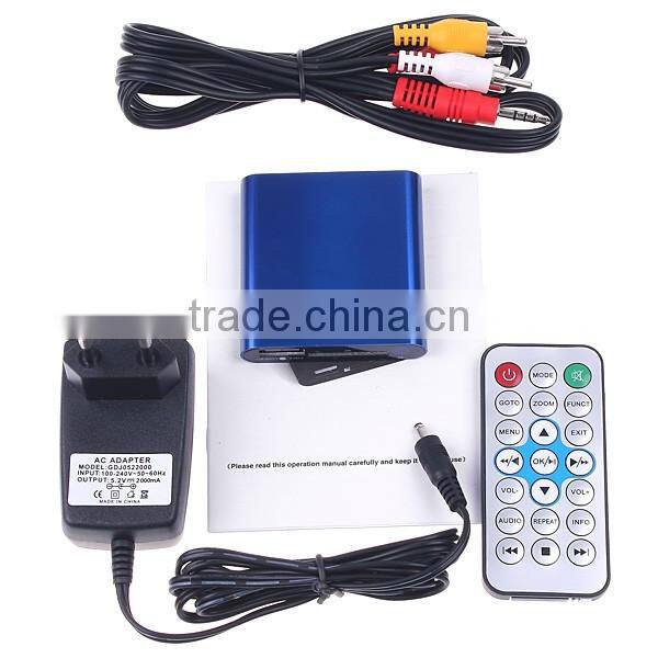 Hot selling 1080P HDMI SD/USB full HD Mini Media Player MKV/RM/RMVB(blue)EU/US optional