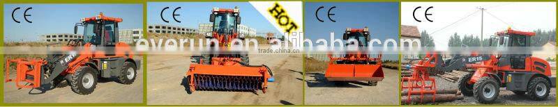 Everun Brand Snow Removal Tools 1.5 Ton Small Wheel Loader With Snow Blower