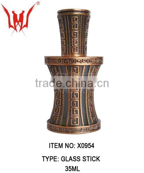 Metal glass perfume bottle with wine bottle tealight candle holder