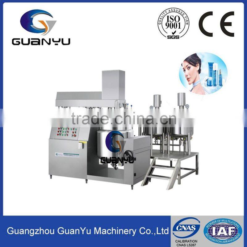 2017 hot sales 100L vacuum emulsifying mixer equipment for cosmetics paste cream heating,mixing,homogenizing and dispersing