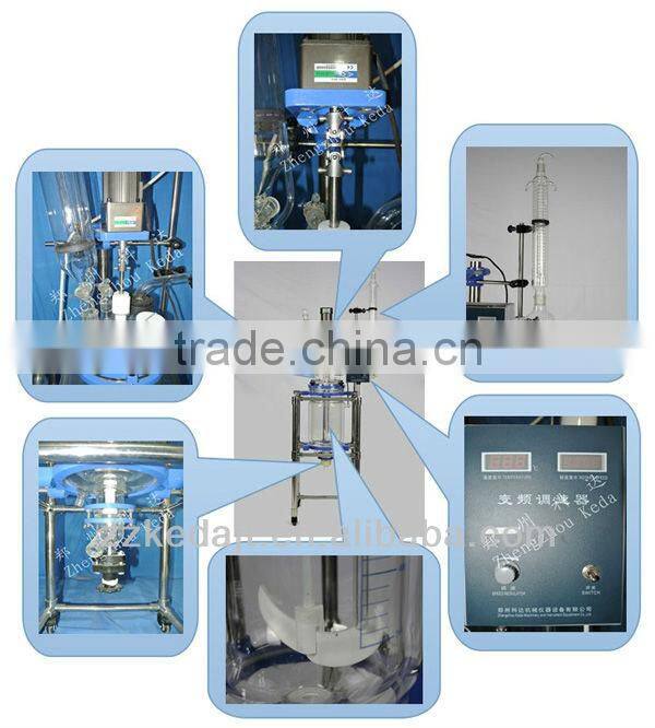 2014 latest 1L 100L chemical glass reactor equipment