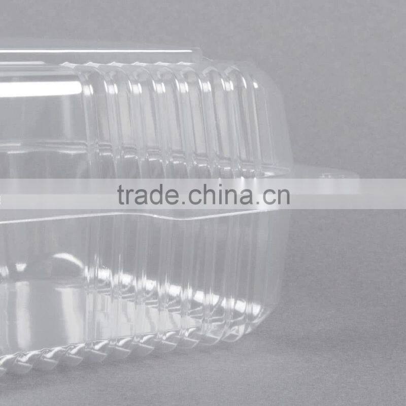 OPS Plastic Clear Clamshell Cake Container with Dome Hinged Lid Cheap Price