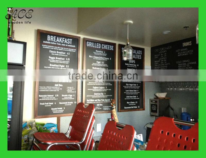 Custom wooden restaurant blackboard Wooden market chalkboard Hanging chalkboard