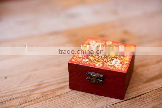 Customization Printing Wooden Box UV Printing Jewel Case Vintage Pattern