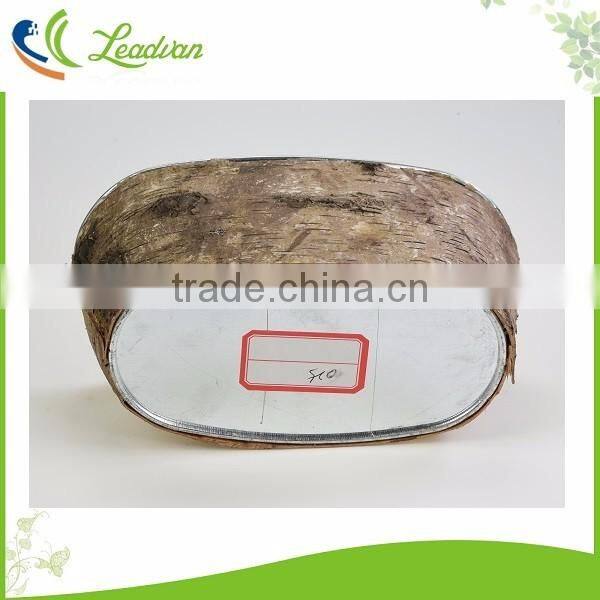 Wholesale cheap vintage decor garden metal stackable tree bark flower planter pots for sale