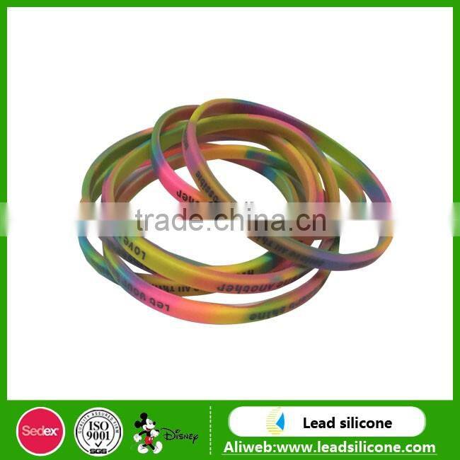 colorful silicon custom bracelet with custom package in high quality