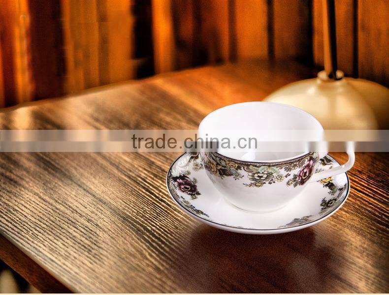 Haonai high quality hot sale bone china coffee cup saucer