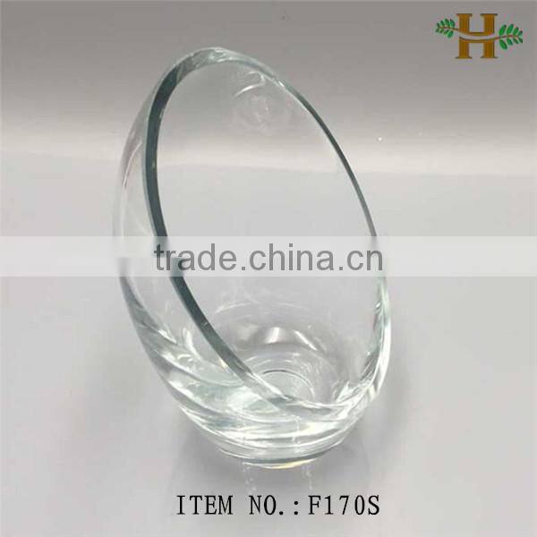 handblown cut bevel glass candle holder