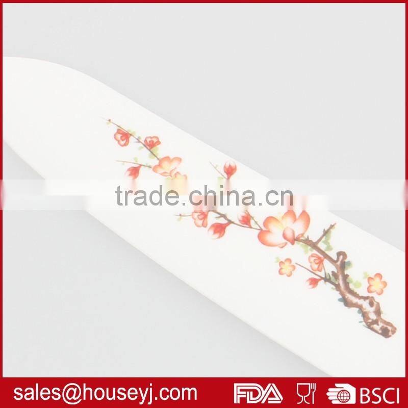 4"+6" ceramic knife with metallic paint handle kitchen knife set & knife plastic sleeve