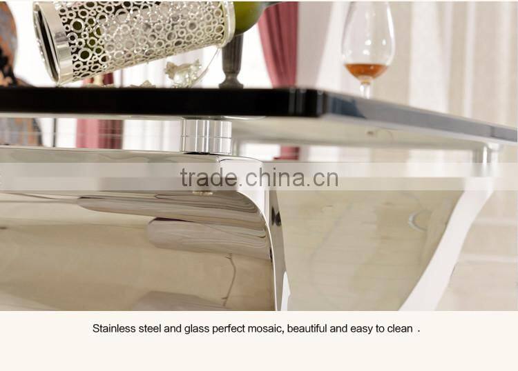 Cheap Tempered Glass Top Stainless Steel Base Console Table Modern F346