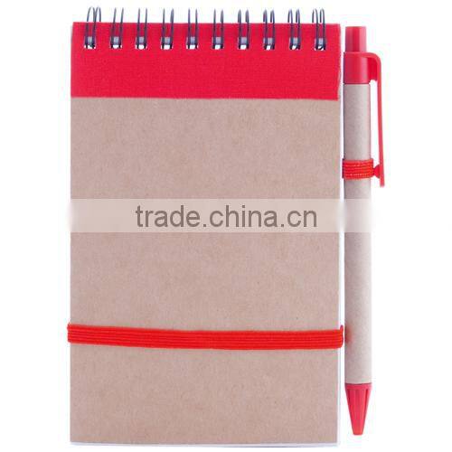 Custom promotional wholesale spiral notebook with pen