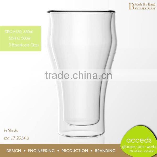 Popular Borosilicate Glass Double Wall Thermos Cup