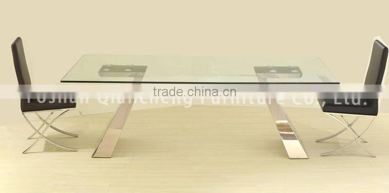 Mirrored furniture dinning table set glass living room furniture