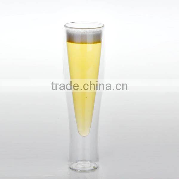 2014 hot selling promotion 350ml 2 layers beer glass cup