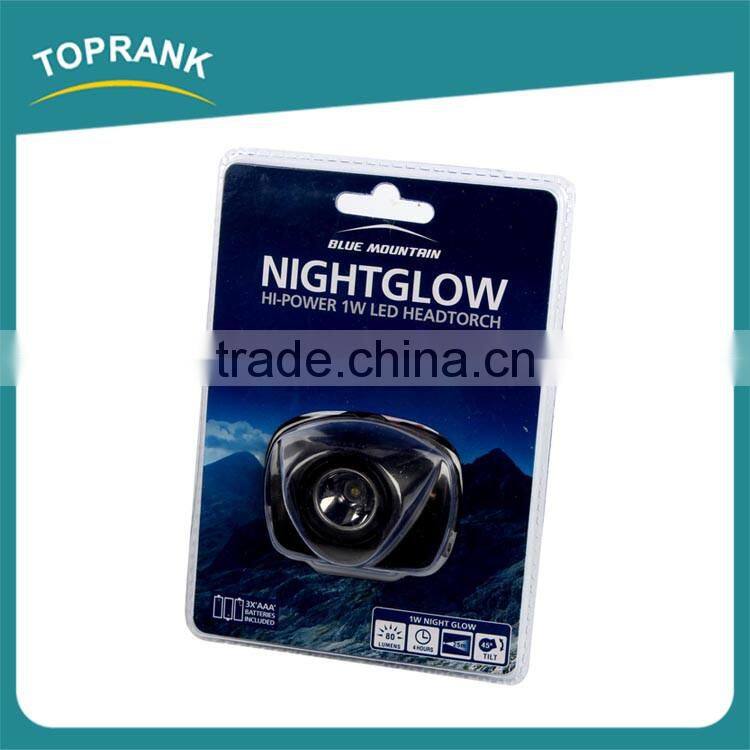 Best price 1W led headtorch, ABS high power led headlight