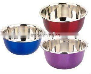 Hot sell stainless steel mixing bowl colored bowl