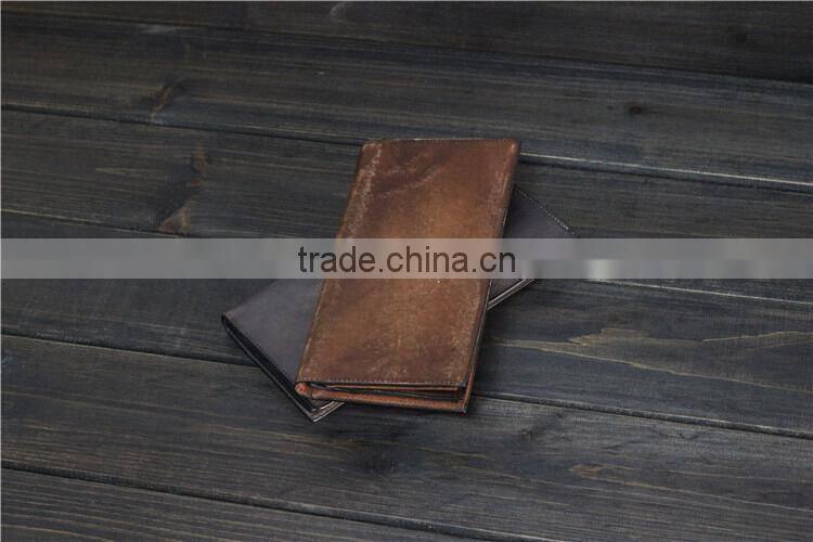 retro style magic cowskin leather men wallet for travel
