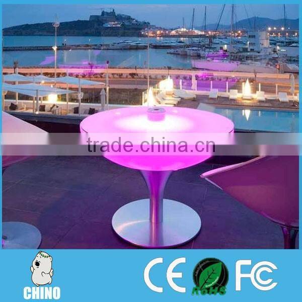 Waterproof LED bar table PE material led coffee table