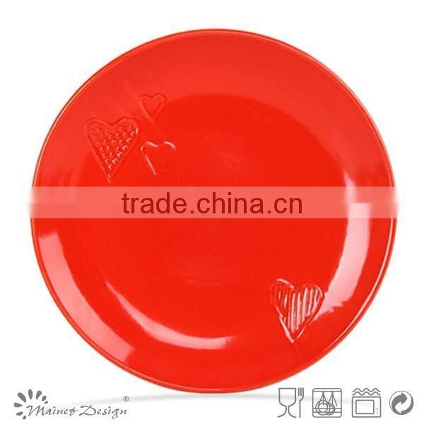 16pcs Embossed Heart Design Ceramic Stoneware Dinnerware Set
