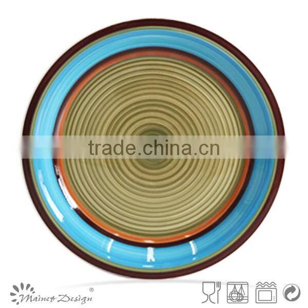 handpainted ceramic stoneware dinner plate