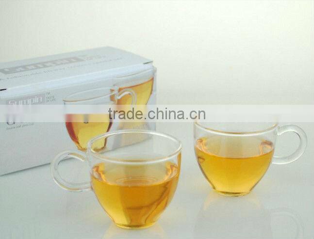 Clear Gift Glass cup with handle set
