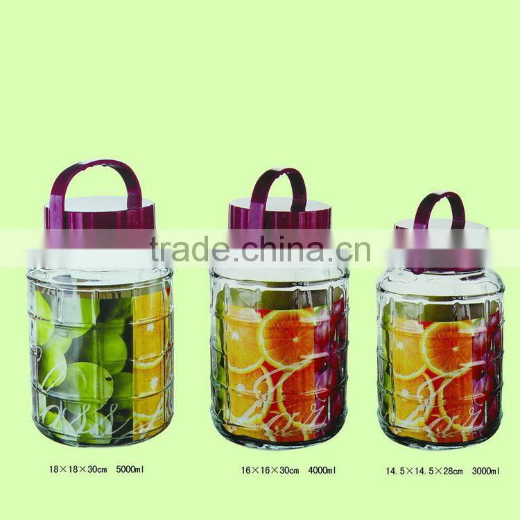 High quality clear glass container with tap