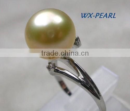 fashion gold stainless steel golden pearl rings