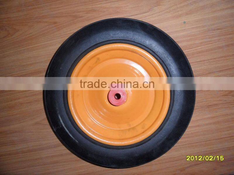 flat free wheel PU foam wheel/solid wheel 3.50-7