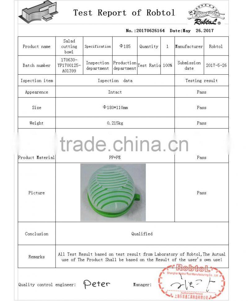 salad maker vegetable cutting bowl strainer fruit cutter slicer chopper kitchen tool PE base PP cover