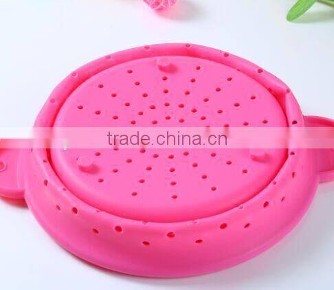 Foldable pasta basket,silicone rubber basket,silicone folding basket