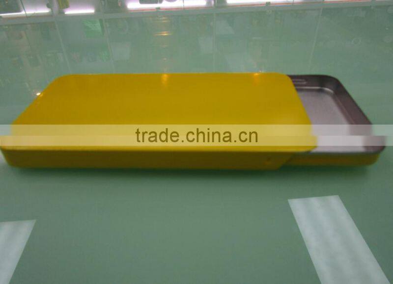 Tin box with sliding lid,click clack tin box