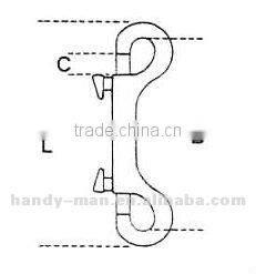 Small Stainless Steel 316 Double End Carabine Dog Pet Carabiner Hook