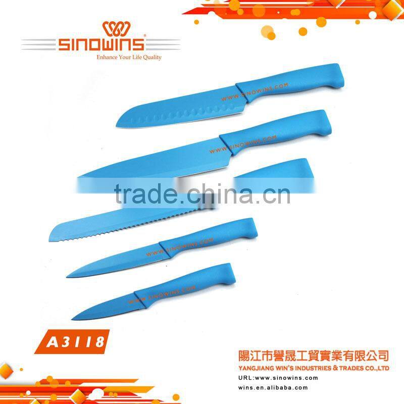 Colorful Knife Stainless Non stick coated knife Set