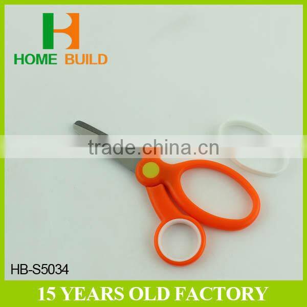 Factory price HB-S5034 Student scissors School scissors Rubber hand scissors
