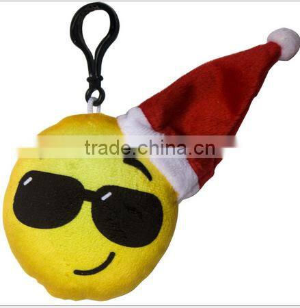 Cheap christmas keychain stuffed emoji gift plush promotional keychain