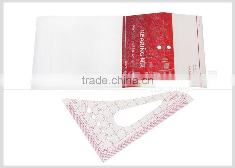 Kearing brand1.2mmn thick sandwich line printing 1/4 plastic scale ruler for fashion design garment measurement #8514