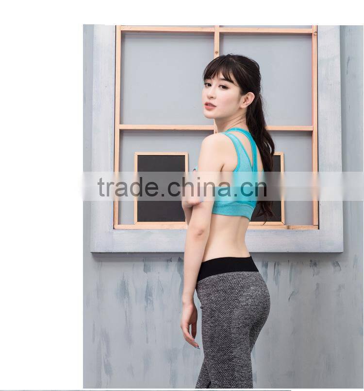 Ladies Lycra /Ployamide fitness yoga wear plain hot sex women sport bra top