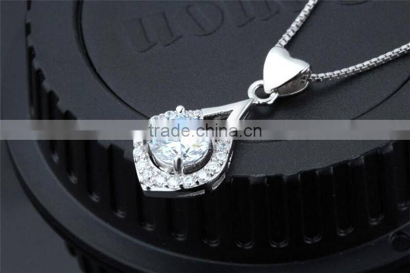 925 sterling silver fashion peach heart shape pendant necklace