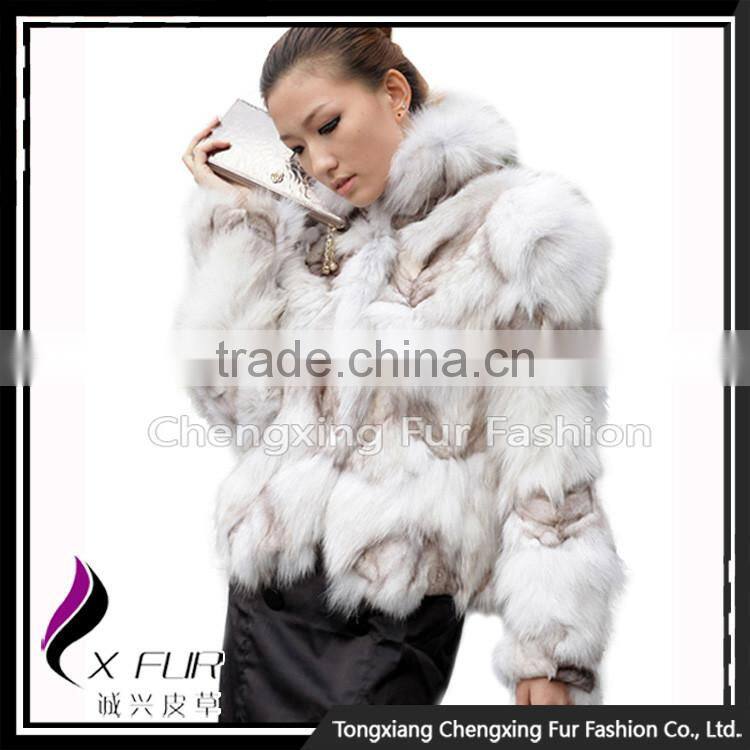 CX-G-A-260 Women Fashion Fox Fur Collar Fox Fur Real Fur Winter Jacket