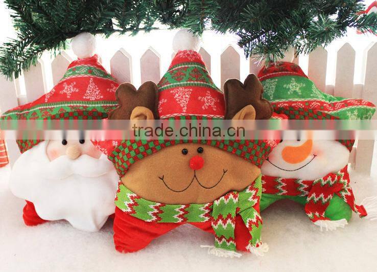 Wholesale cute star shape Christmas pillow for gift