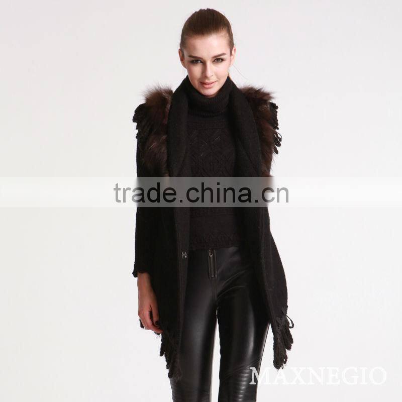 2 Color sleeveless fox fur collar coat new jacket women fashion autumn jacket
