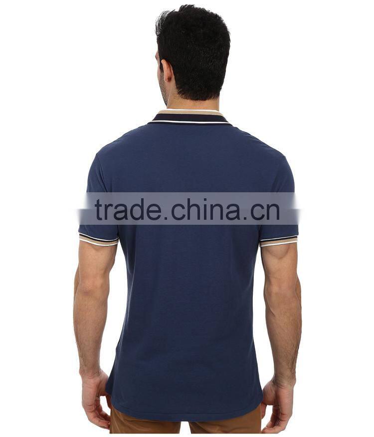 2015 latest custom short sleeve mens fancy pique camisetas polo, ribbing camisetas polo