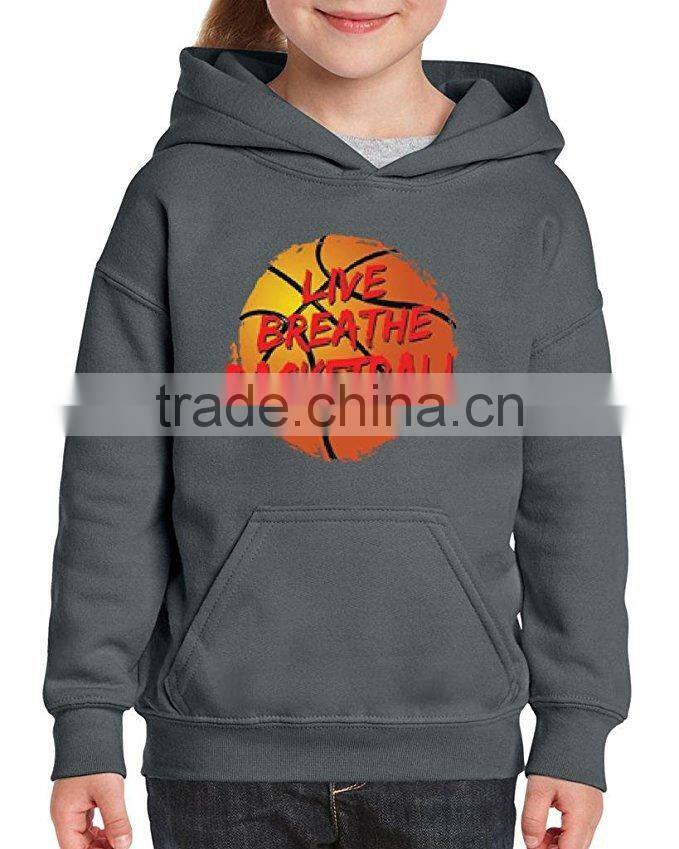Blank Hoodie Sports Pullover Sweatshirt Kids Sports Wear Clothing Wholesale for Girls and Boys Kids Basketball Hoodies Custom