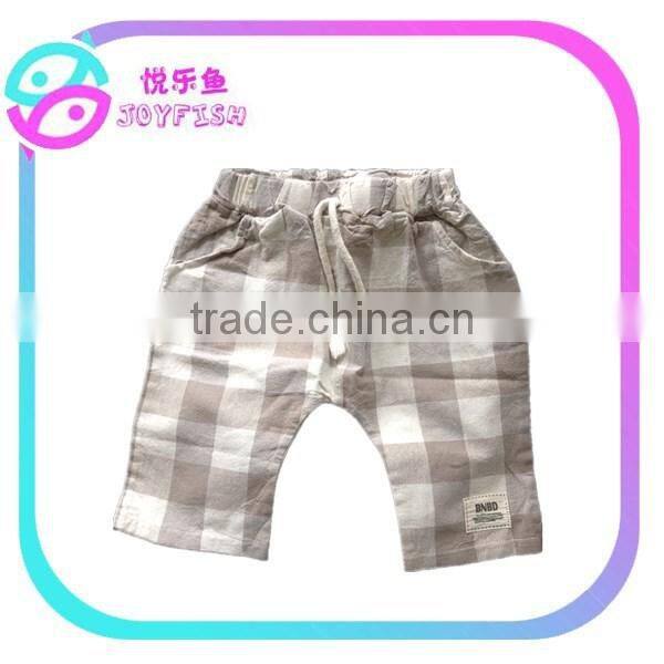 Children's linen big check Shorts