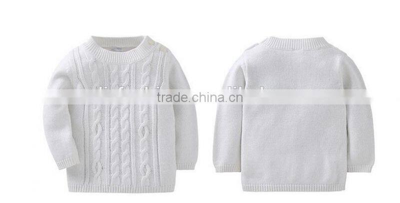 2017 latest design crew neck long sleeve kids cable knitted sweater