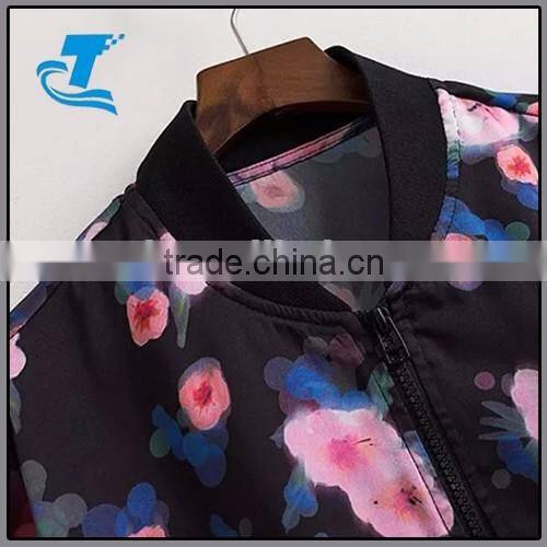 New Brand Floral Jacket Women Autumn Coat Long Sleeve Stand Collar Print Coats Women's Sports Jacket With Zipper